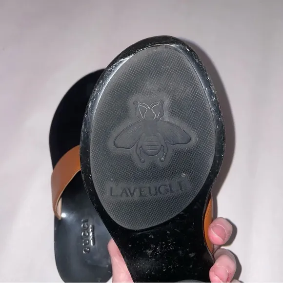 Gucci Size EU 34.5 Brown Leather GG Logo Thong Sandal Slide Flip Flop Flats