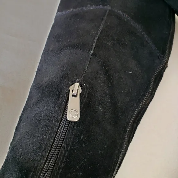 Guess WGNYA Black Leather Suede Lnee High Boots