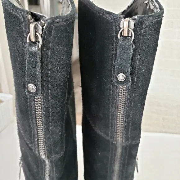 Guess WGNYA Black Leather Suede Lnee High Boots