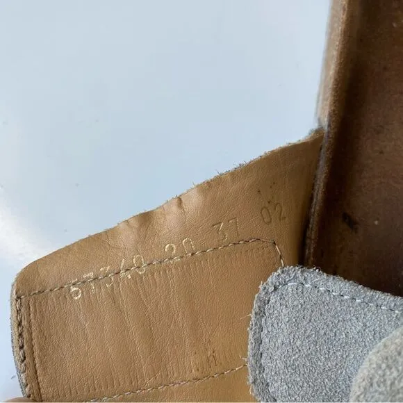 Haflinger gray leather sandals slides suede comfort size 37 6