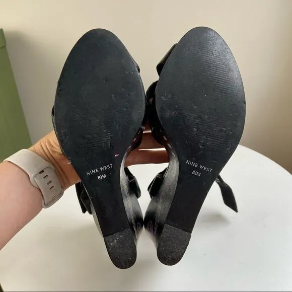 Hand Painted Nine West Platform Wedge Pumps Featuring Snake Motif One of a Kind