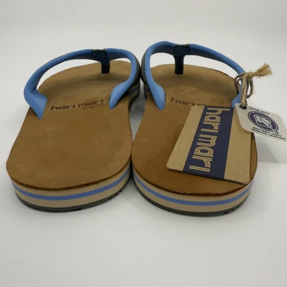 Hari Mari Scouts II Flip Flop Thong Sandals Mens 8 Gray Blue Brown Slip On Shoe