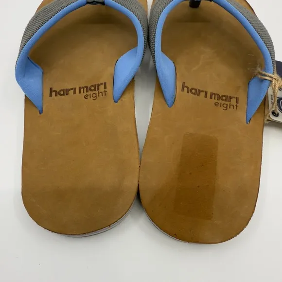 Hari Mari Scouts II Flip Flop Thong Sandals Mens 8 Gray Blue Brown Slip On Shoe