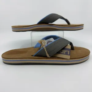 Hari Mari Scouts II Flip Flop Thong Sandals Mens 8 Gray Blue Brown Slip On Shoe