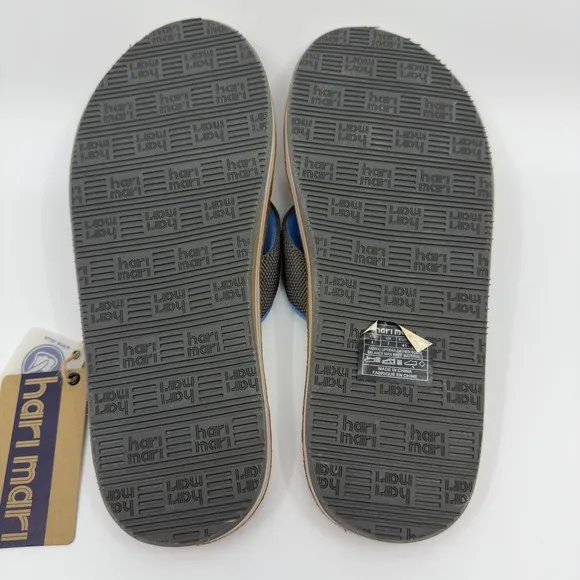Hari Mari Scouts II Flip Flop Thong Sandals Mens 8 Gray Blue Brown Slip On Shoe