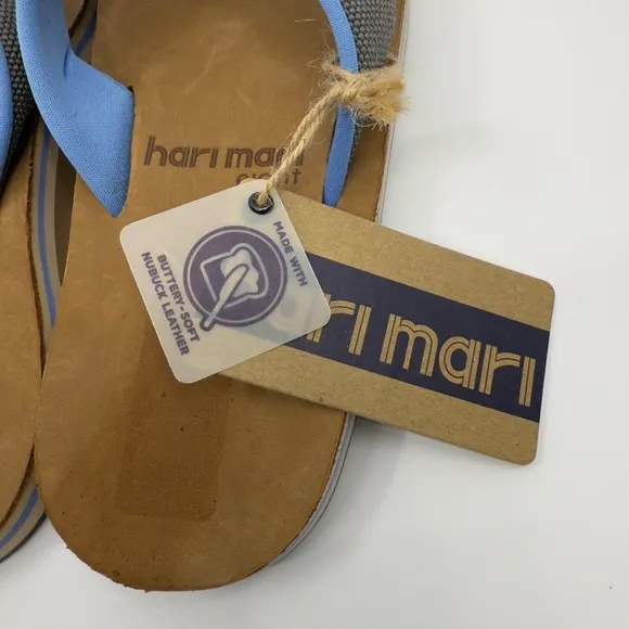 Hari Mari Scouts II Flip Flop Thong Sandals Mens 8 Gray Blue Brown Slip On Shoe