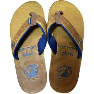 Hari Mari X Nokona Mens Flip Flops American Leather Top Grain Sz 8 New!