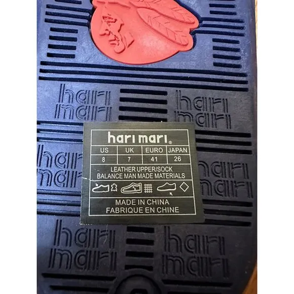 Hari Mari X Nokona Mens Flip Flops American Leather Top Grain Sz 8 New!