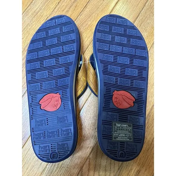 Hari Mari X Nokona Mens Flip Flops American Leather Top Grain Sz 8 New!
