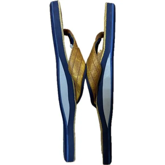 Hari Mari X Nokona Mens Flip Flops American Leather Top Grain Sz 8 New!