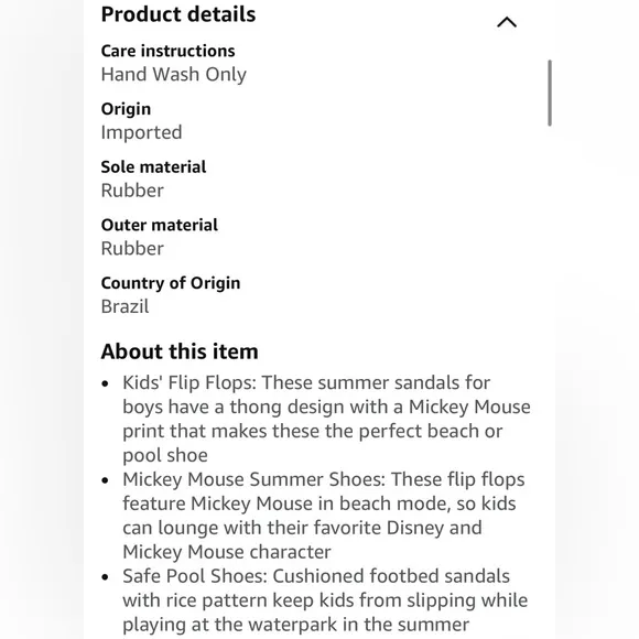 Havaianas Kids' Baby Mickey flip flops‎ sandals with back strap Size 5C