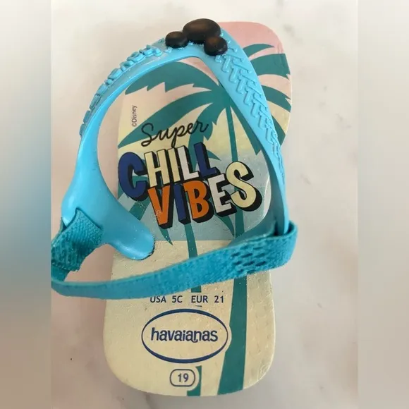 Havaianas Kids' Baby Mickey flip flops‎ sandals with back strap Size 5C