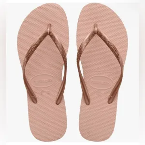Havaianas NWT Rose Gold Women's Slim Flip Flops