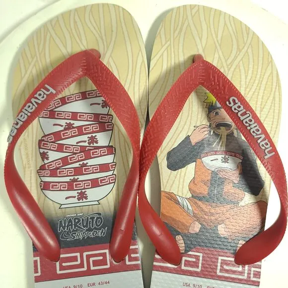 Havaianas Top Naruto Stee Grey Flip Flops Sandals US Sz 9 - 10 EU Sz 43 - 44 EUC