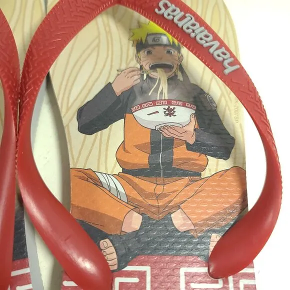 Havaianas Top Naruto Stee Grey Flip Flops Sandals US Sz 9 - 10 EU Sz 43 - 44 EUC
