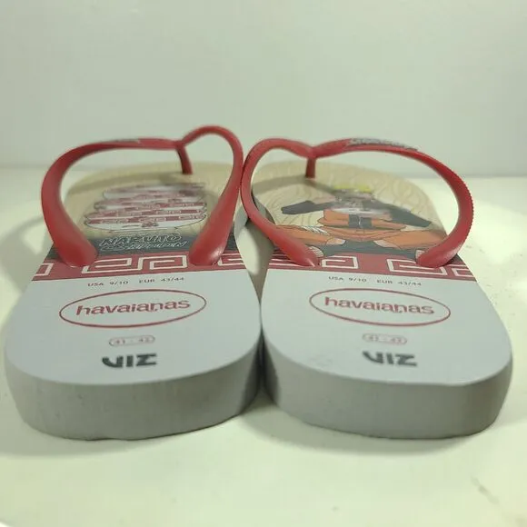 Havaianas Top Naruto Stee Grey Flip Flops Sandals US Sz 9 - 10 EU Sz 43 - 44 EUC