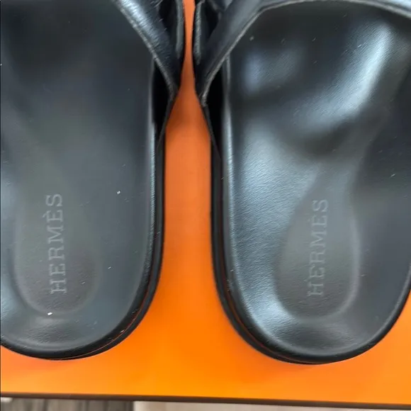 Hermes Extra Black Sandals Luxury Slide Design