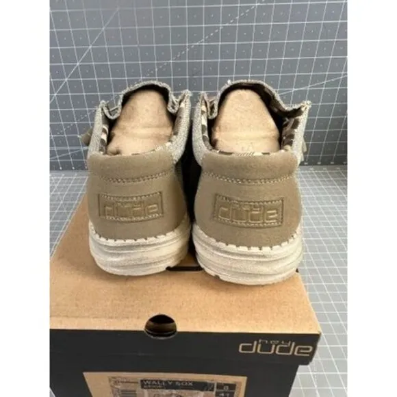 Hey Dude Wally Sox Beige Mens Casual Shoes US 8 EU 41 NEW~~
