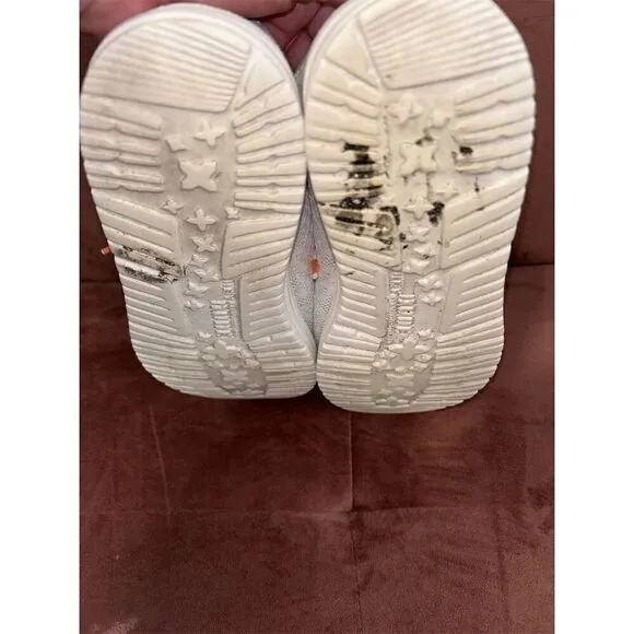 HEYDUDE Women's Wendy Boho White Crochet Slip-On Shoes Size 8