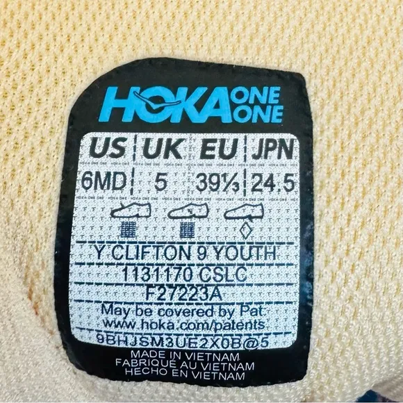 Hoka Clifton 9 Youth Size 6.5 Pink Running Shoes Athletic Sneakers Girl