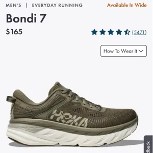 HOKA Men’s Bondi 7 shoes in olive Haze/White size 11.5