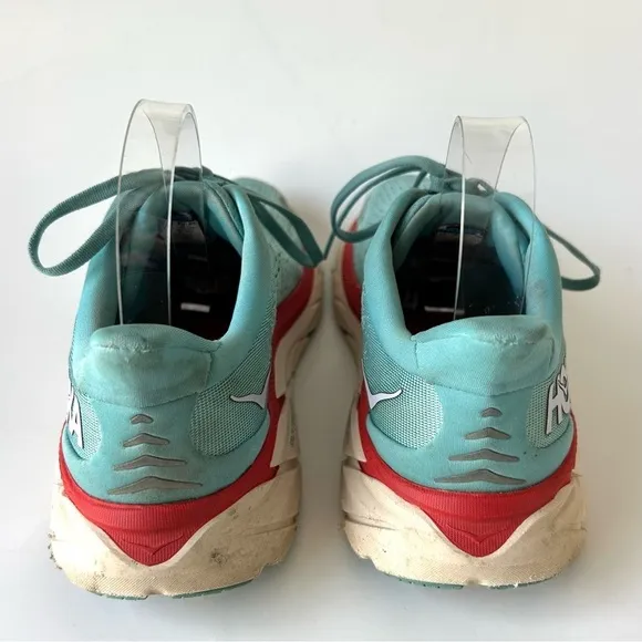 Hoka One One Clifton 8 Aquarelle / Eggshell Blue Red Women's Size 9.5