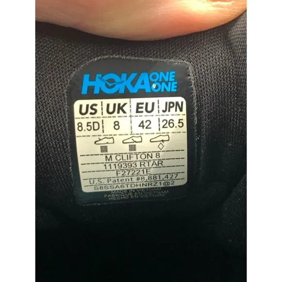 Hoka One One Clifton 8 Men’s Running Shoes Teal/Black Size US 8.5D