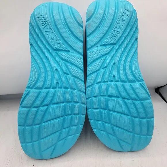 Hoka One One Mens Size 14 Aqua Blue Recovery Slide Sandals Lightweight Cushioned