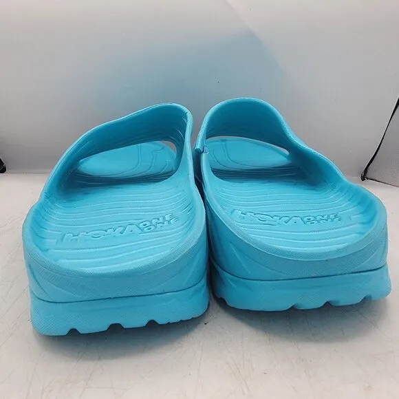 Hoka One One Mens Size 14 Aqua Blue Recovery Slide Sandals Lightweight Cushioned