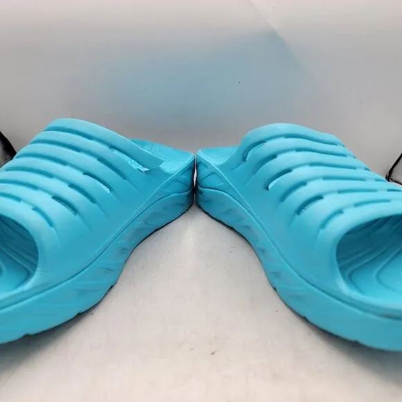 Hoka One One Mens Size 14 Aqua Blue Recovery Slide Sandals Lightweight Cushioned