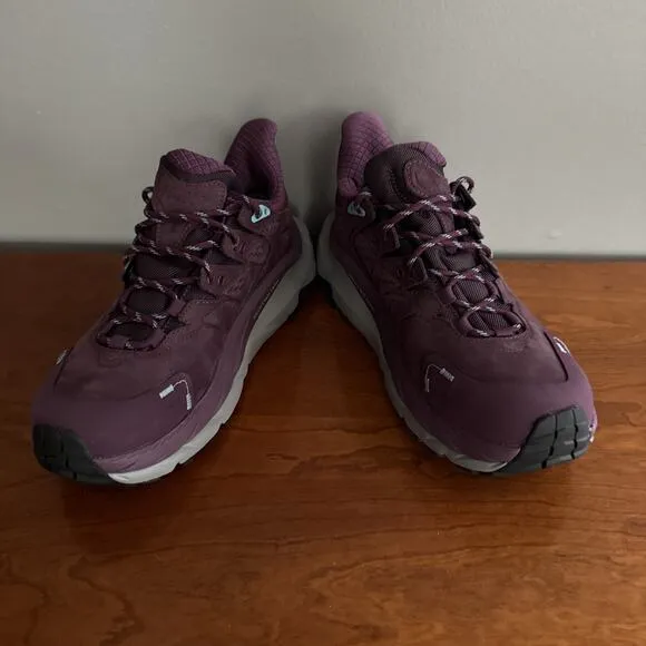 Hoka Shoes Womens 8.5 Grape Wine Kaha 2 Low GTX Waterproof Gortex Vibram Sole