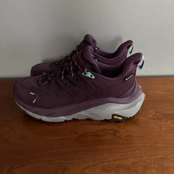 Hoka Shoes Womens 8.5 Grape Wine Kaha 2 Low GTX Waterproof Gortex Vibram Sole