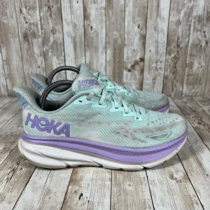 Hoka Women's Clifton 9 Sunlit Ocean / Lilac Mist Lace Up Sneakers‎ Size 9