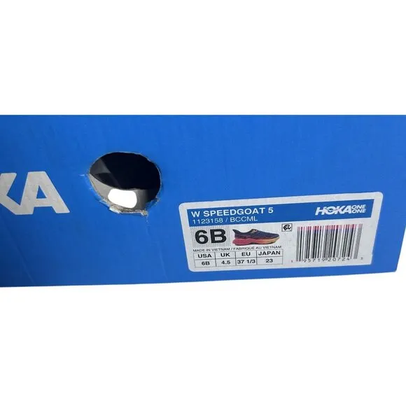Hoka Women's Running Shoe One Speedgoat 5 Sz 6B Trail Athletic 1123158 BCCML NEW