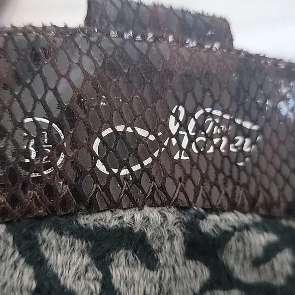 Honey Bee knee high python textured fabric boots Women's Size 8.5