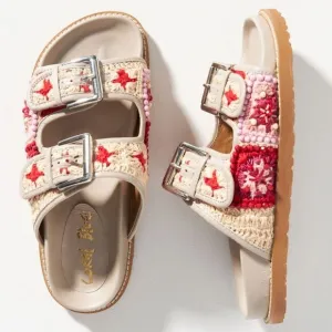 HOST PICK🌷🌹Anthropologie Coral Blue Comfort Sandals-Size 38/7.5