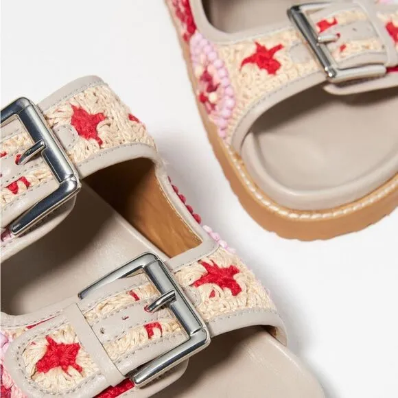 HOST PICK🌷🌹Anthropologie Coral Blue Comfort Sandals-Size 38/7.5