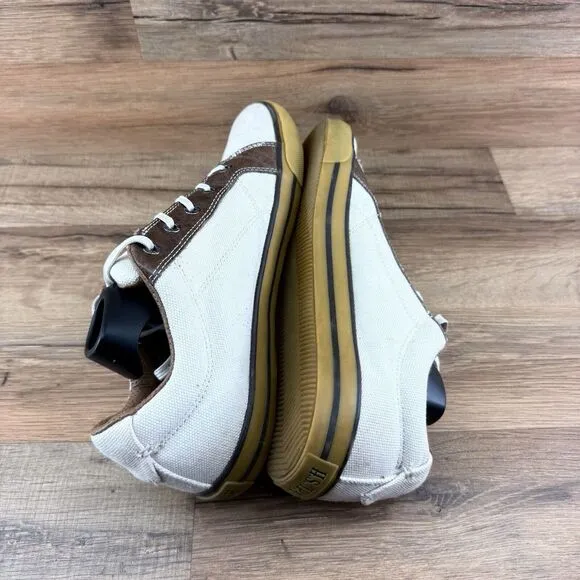 H.S. Trask &amp; Co. Shoes Mens 9M Low Top Sneakers Beige Canvas Round Toe L…