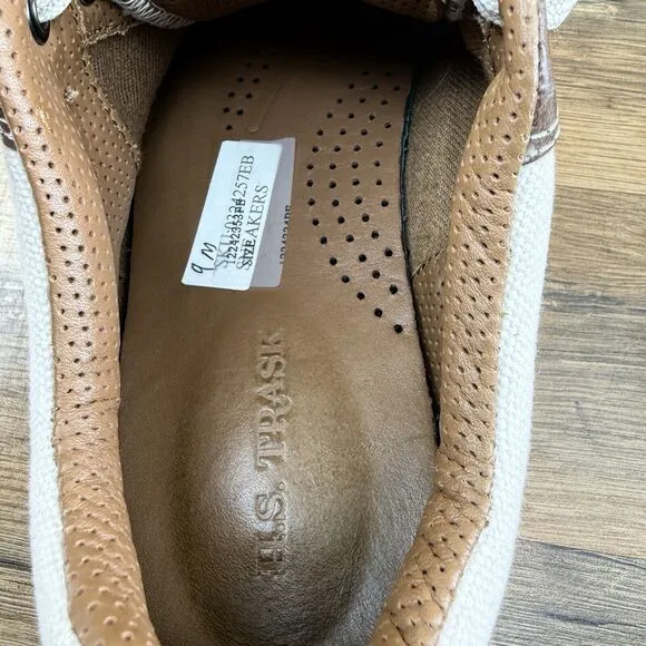 H.S. Trask &amp; Co. Shoes Mens 9M Low Top Sneakers Beige Canvas Round Toe L…