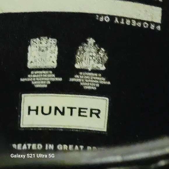 Hunter Black Adjustable Short Gloss Rain Boots Size 9