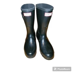 Hunter Black Adjustable Short Gloss Rain Boots Size 9