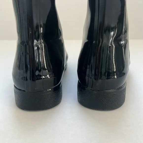 Hunter Black Glossy Tall Women Rain Boots Size 7 EUC