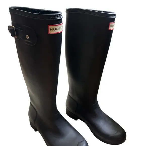 Hunter Black Tall Rain Boots, Women’s 7
