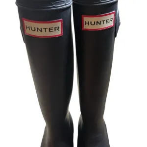 Hunter Black Tall Rain Boots, Women’s 7