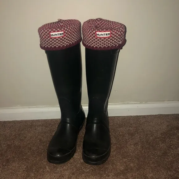 Hunter Boots with Two Pairs of Hunter Boot Socks