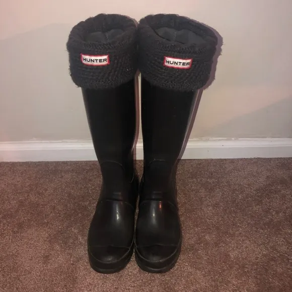 Hunter Boots with Two Pairs of Hunter Boot Socks