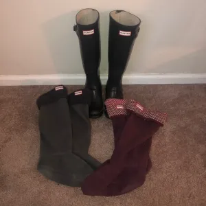 Hunter Boots with Two Pairs of Hunter Boot Socks