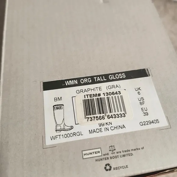 Hunter graphite tall original gloss