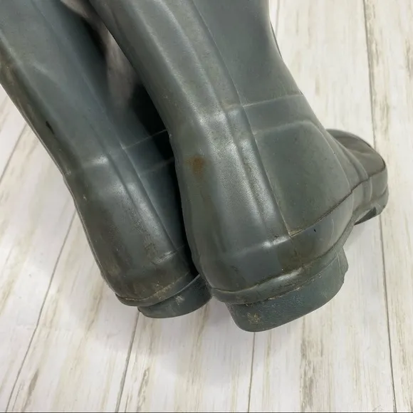 Hunter ORG Gray Tall Gloss Waterproof Rain Boots
