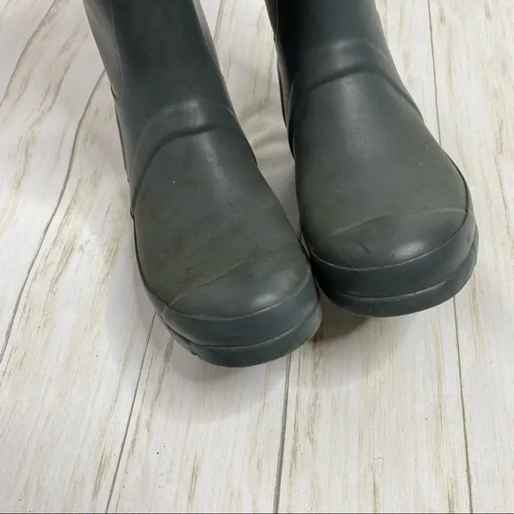 Hunter ORG Gray Tall Gloss Waterproof Rain Boots